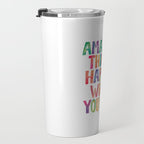 AMAZING THINGS HAPPEN WHEN YOU TRY rainbow watercolor Travel Mug Gallery Image 3