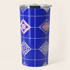 Talavera Mexican Tile - Pink & Periwinkle Palette Travel Mug Gallery Image 1