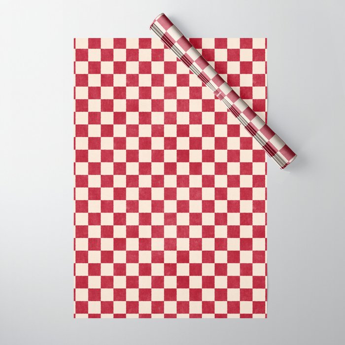 CHECKER - 001 - Tomato Wrapping Paper Gallery Image 1