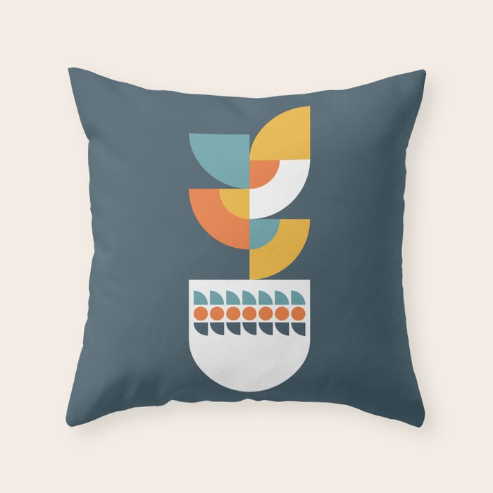 Geometric Plant 02 Throw Pillow Gallery Image 1