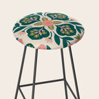 Indian Floral - pink and green  Stool Gallery Image 2