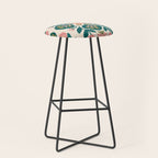 Indian Floral - pink and green  Stool Gallery Image 1