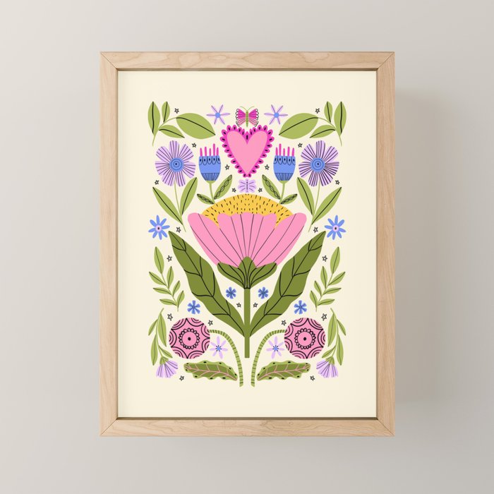 Flower Party  Mini Art Print Gallery Image 1