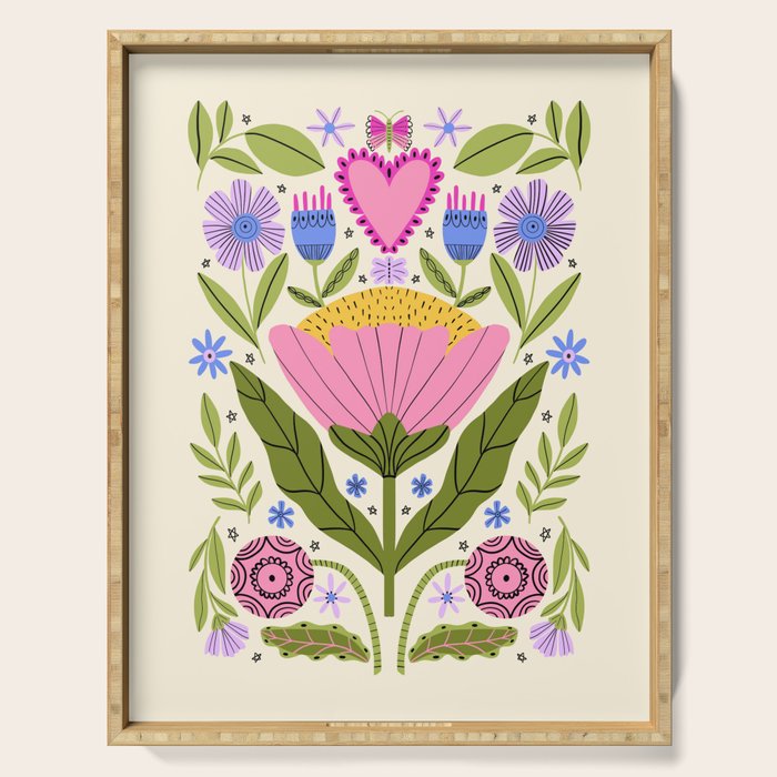 Flower Party  Serving Tray Gallery Image 1