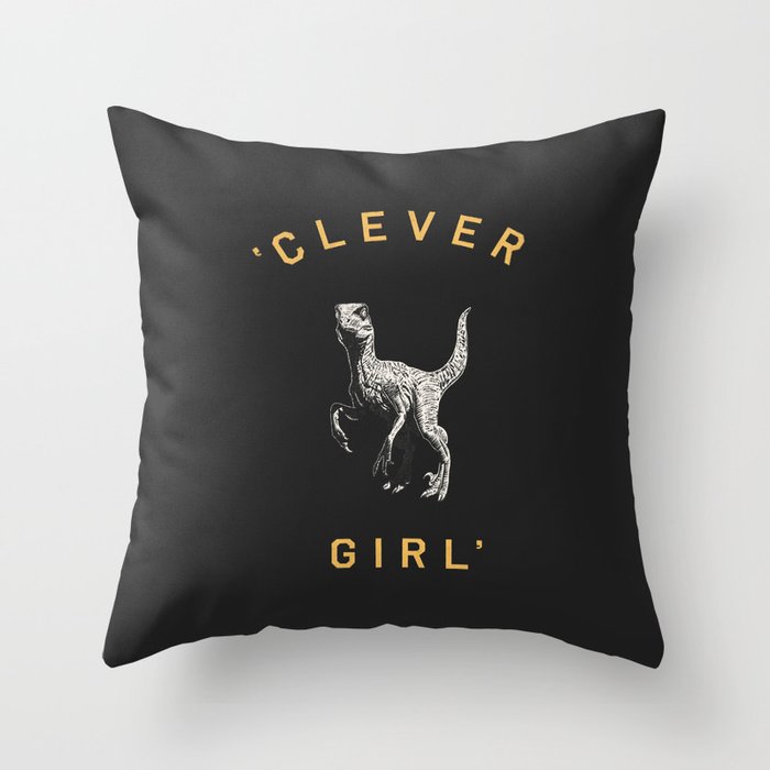 Clever Girl (Dark) Throw Pillow Gallery Image 6