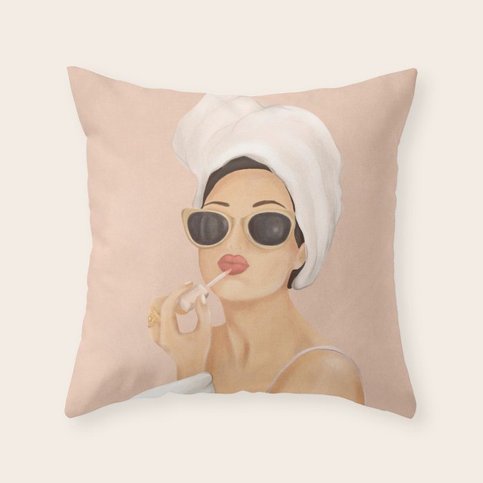 Morning Routine Throw Pillow Gallery Image 1