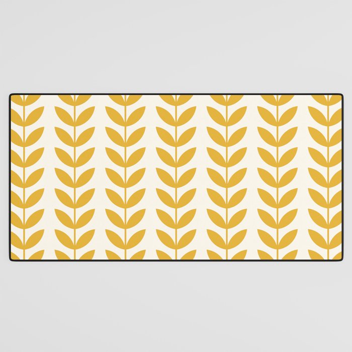 Scandinavian Mid Century Pattern Yellow Desk Mat Gallery Image 3