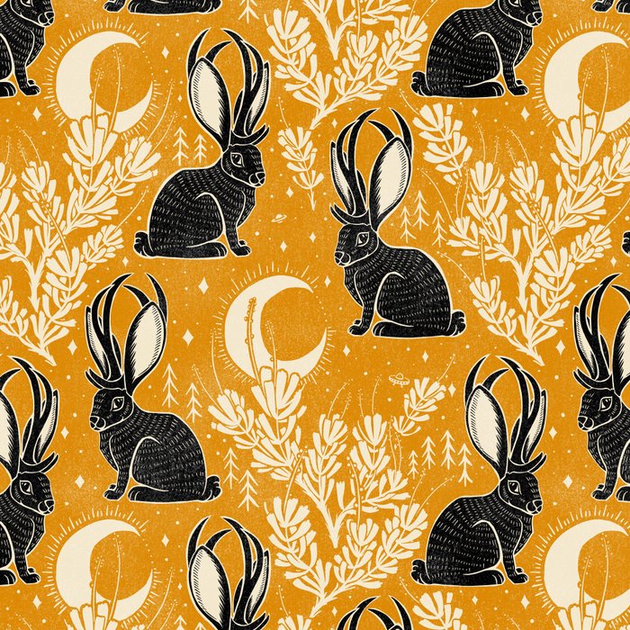 Jackalope - marigold and black  Coffee Mug Gallery Image 2