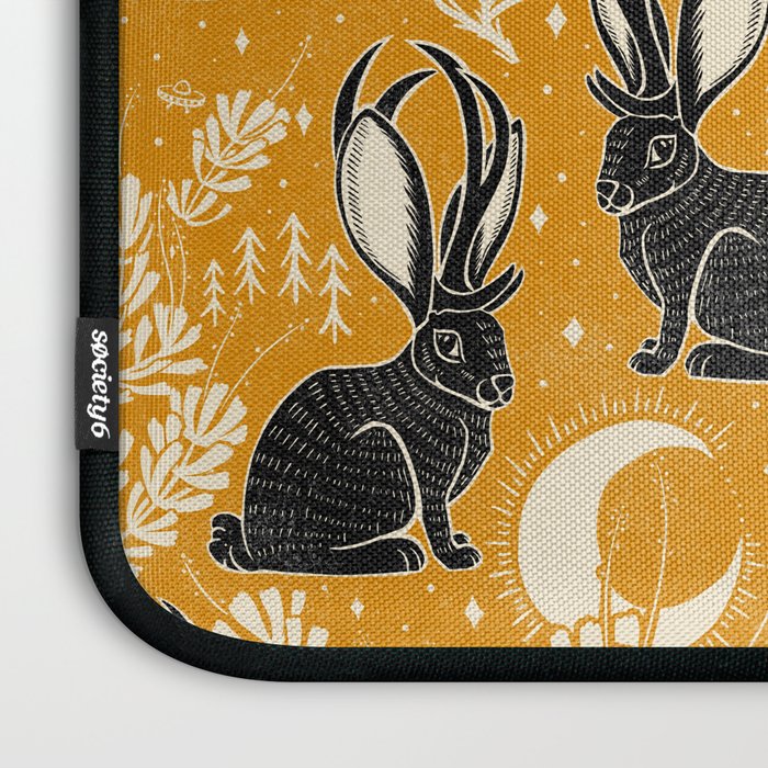 Jackalope - marigold and black  Laptop Sleeve Gallery Image 3