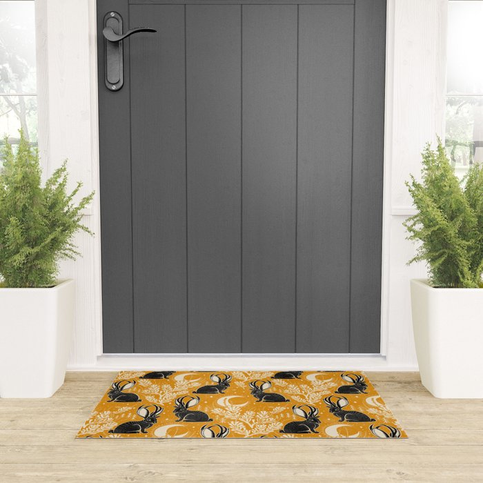 Jackalope - marigold and black  Welcome Mat Gallery Image 3