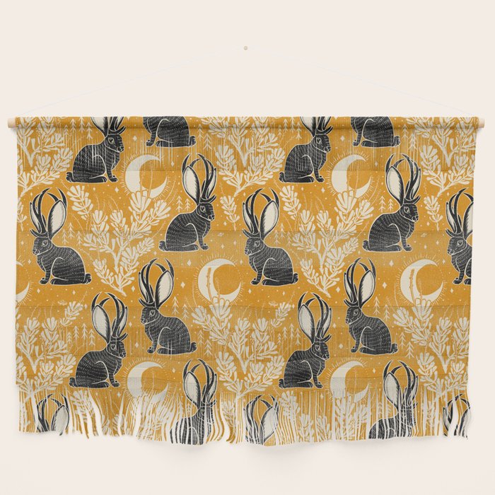 Jackalope - marigold and black  Wall Hanging Gallery Image 1