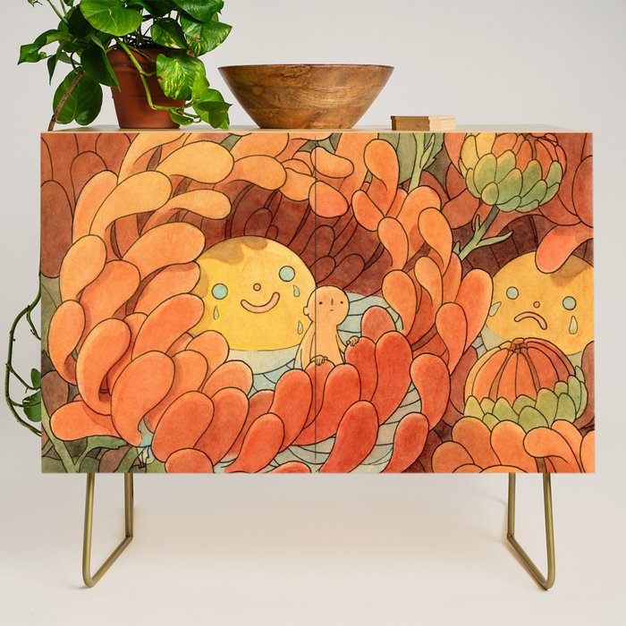 Weepy Chrysanthemums Credenza Gallery Image 1