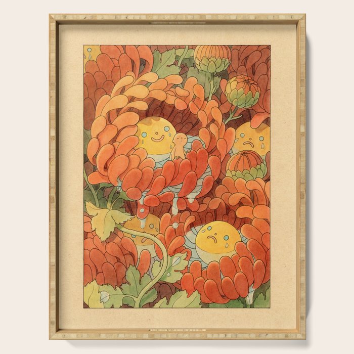 Weepy Chrysanthemums Serving Tray Gallery Image 1