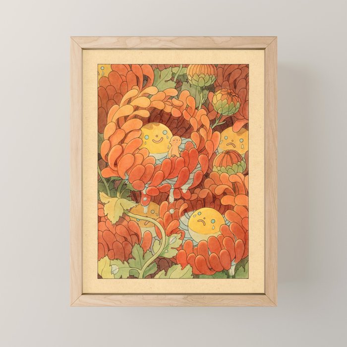 Weepy Chrysanthemums Mini Art Print Gallery Image 1