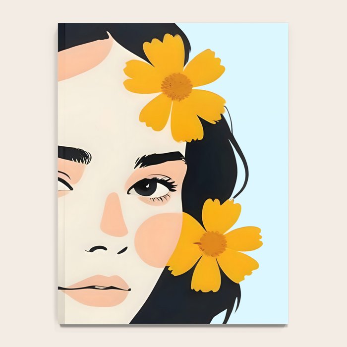 Variegated Human, Bohemian Woman Vitiligo Beauty, Self Love Positivity Mindset, Expressions Face Feelings Emotion Illustration, People Portrait Drawing Painting Notebook Gallery Image 4