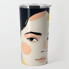 Variegated Human, Bohemian Woman Vitiligo Beauty, Self Love Positivity Mindset, Expressions Face Feelings Emotion Illustration, People Portrait Drawing Painting Travel Mug Gallery Image 1
