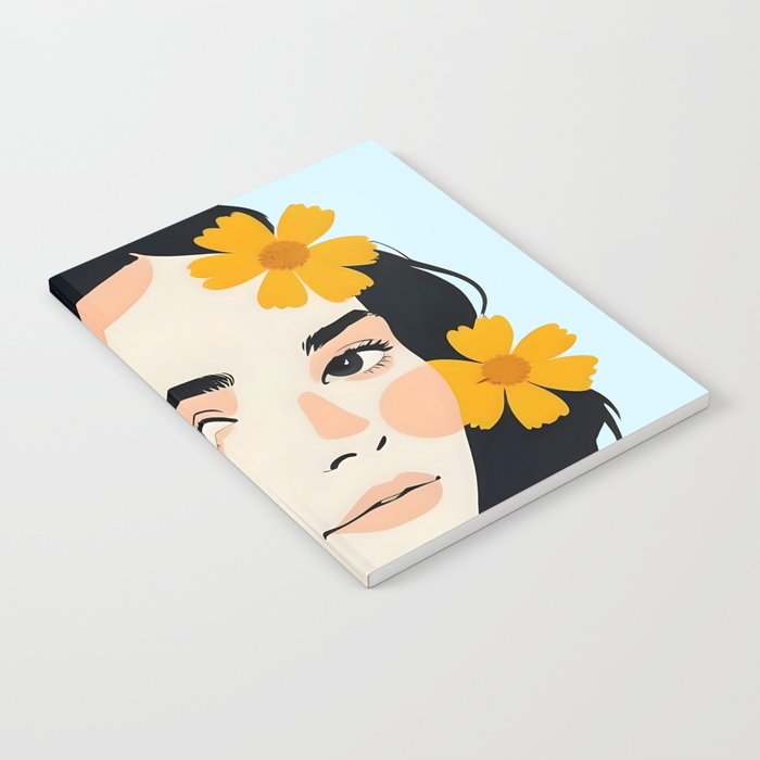 Variegated Human, Bohemian Woman Vitiligo Beauty, Self Love Positivity Mindset, Expressions Face Feelings Emotion Illustration, People Portrait Drawing Painting Notebook Gallery Image 2