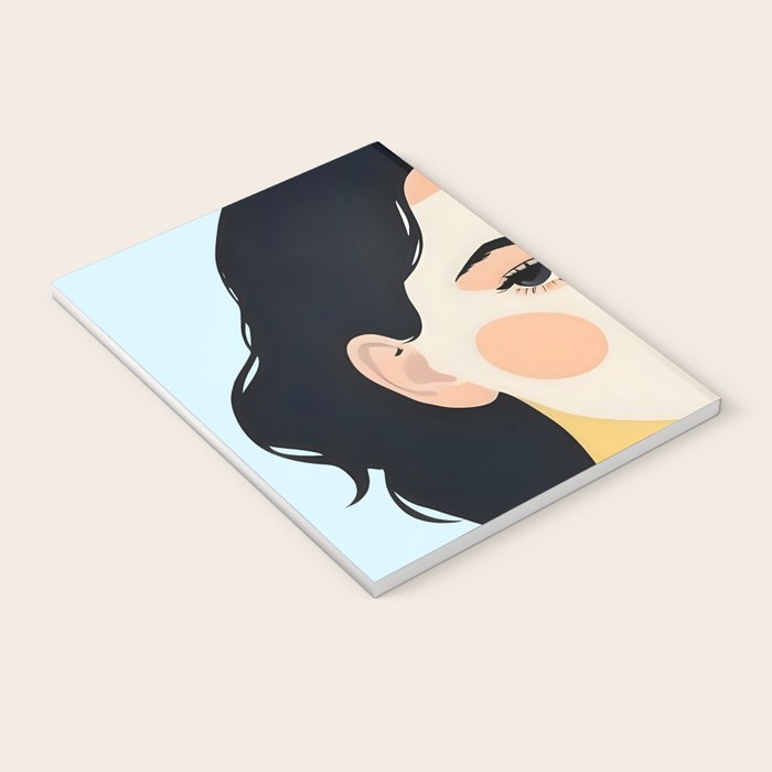 Variegated Human, Bohemian Woman Vitiligo Beauty, Self Love Positivity Mindset, Expressions Face Feelings Emotion Illustration, People Portrait Drawing Painting Notebook Gallery Image 3