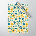 Magical Woodland Floral With Mushrooms Wrapping Paper Gallery Image 1