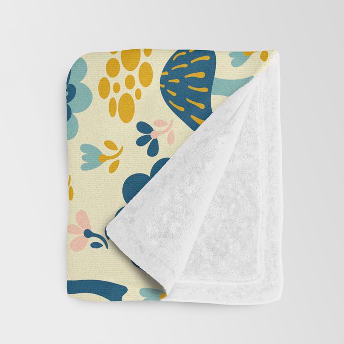 Magical Woodland Floral With Mushrooms Throw Blanket Gallery Image 3