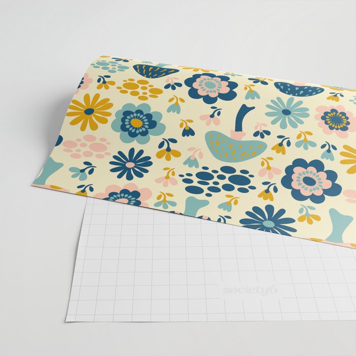 Magical Woodland Floral With Mushrooms Wrapping Paper Gallery Image 2