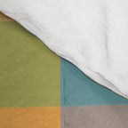 Colorful Retro Modern Stripe Check Pattern Blue Orange Green Yellow Comforter Gallery Image 4