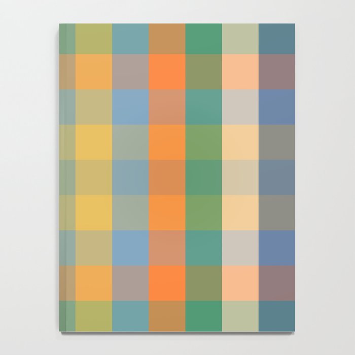 Colorful Retro Modern Stripe Check Pattern Blue Orange Green Yellow Notebook Gallery Image 4