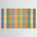 Colorful Retro Modern Stripe Check Pattern Blue Orange Green Yellow Tablecloth Gallery Image 2