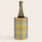 Colorful Retro Modern Stripe Check Pattern Blue Orange Green Yellow Wine Chiller Gallery Image 1