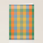 Colorful Retro Modern Stripe Check Pattern Blue Orange Green Yellow Stationery Card Gallery Image 2