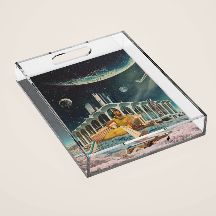 a Postcard from year 2345 Acrylic Tray Gallery Image 1