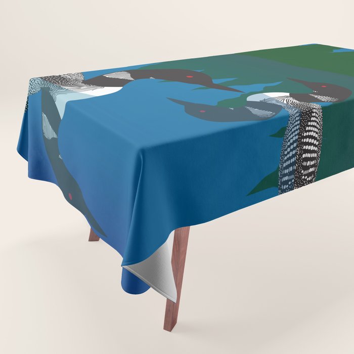 Loons in a Woodland Lake Tablecloth Gallery Image 1