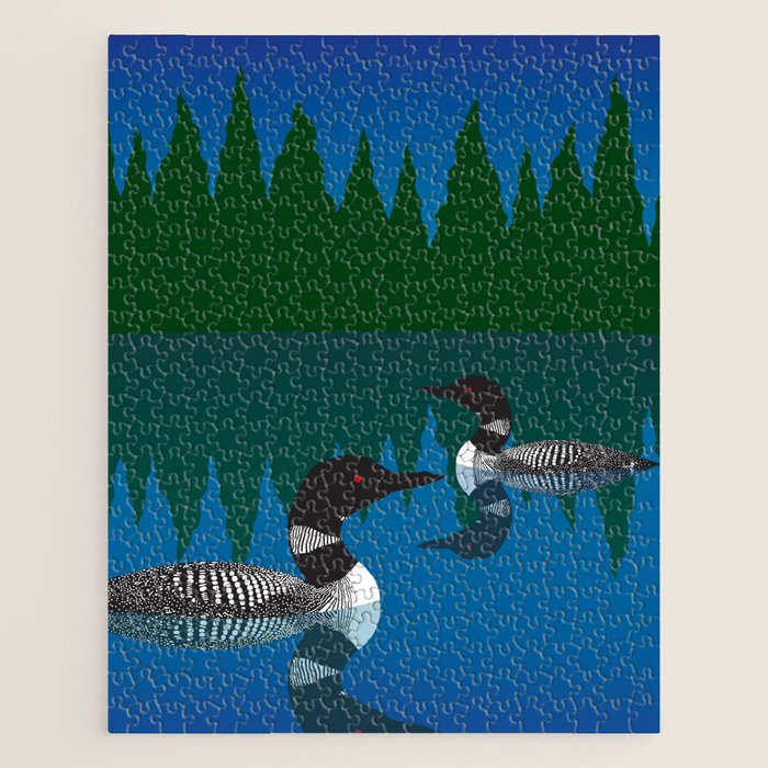 Loons in a Woodland Lake Jigsaw Puzzle Gallery Image 1