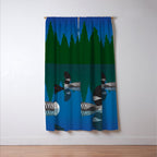 Loons in a Woodland Lake Window Curtain Gallery Image 3