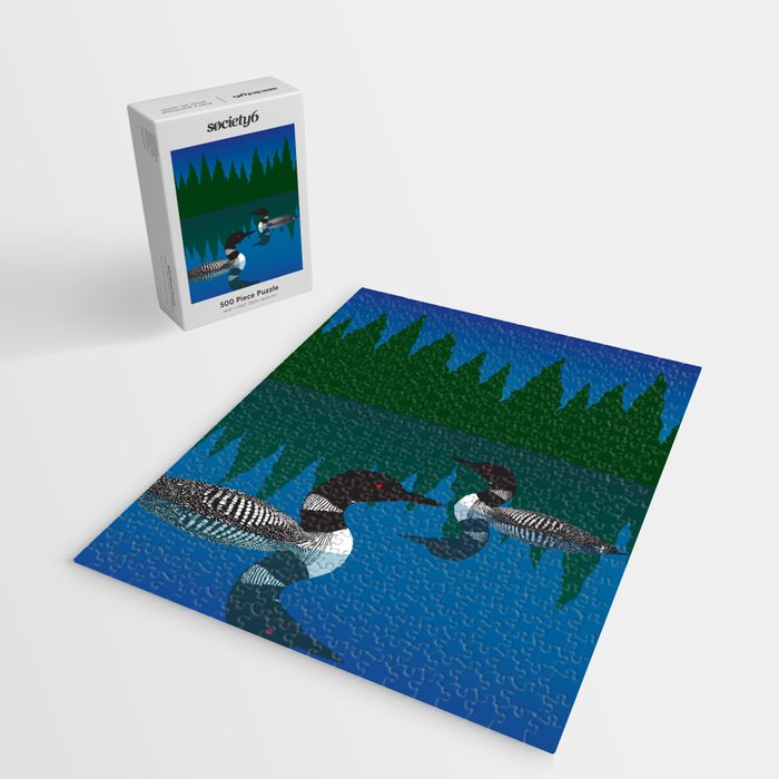 Loons in a Woodland Lake Jigsaw Puzzle Gallery Image 2