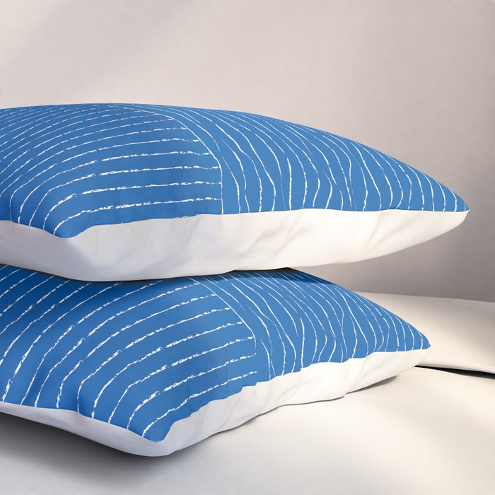 Lines (Sapphire Blue) Pillow Sham Gallery Image 3