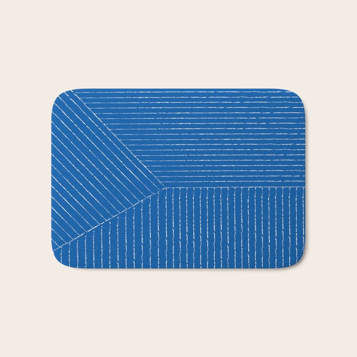 Lines (Sapphire Blue) Bath Mat Gallery Image 1