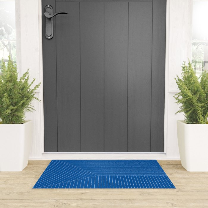 Lines (Sapphire Blue) Welcome Mat Gallery Image 3