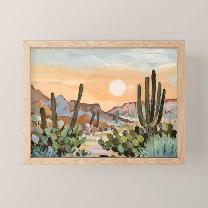 Glowing Desert Moon Tucson Mini Art Print Gallery Image 1