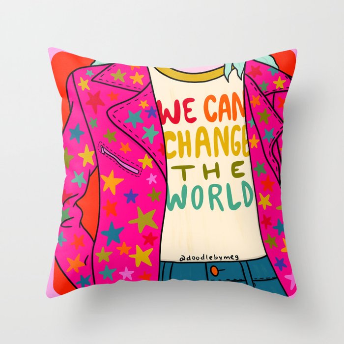 We Can Change the World Throw Pillow Gallery Image 6