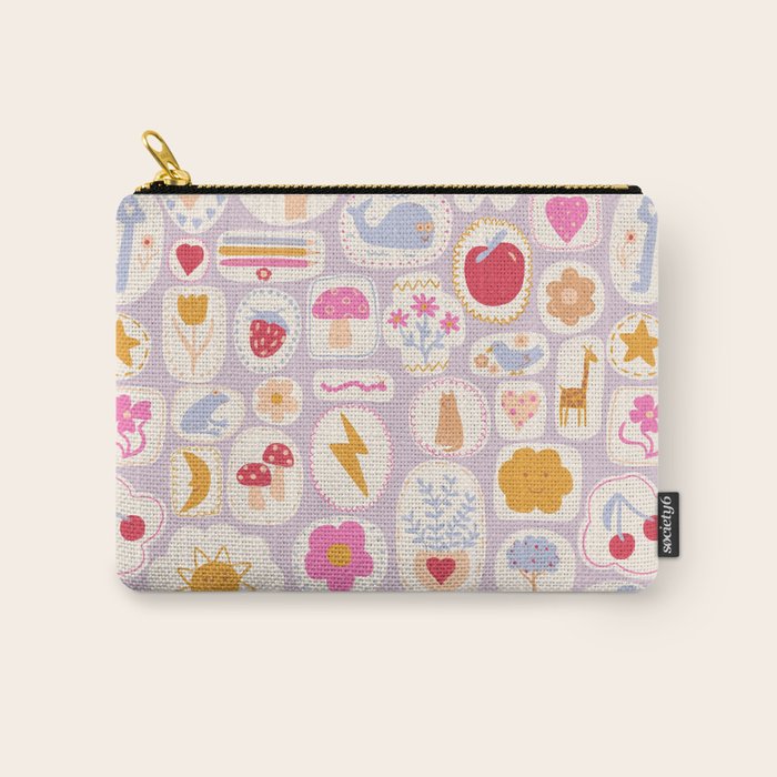Little treasures, fun hand drawn pattern Carry All Pouch Gallery Image 1