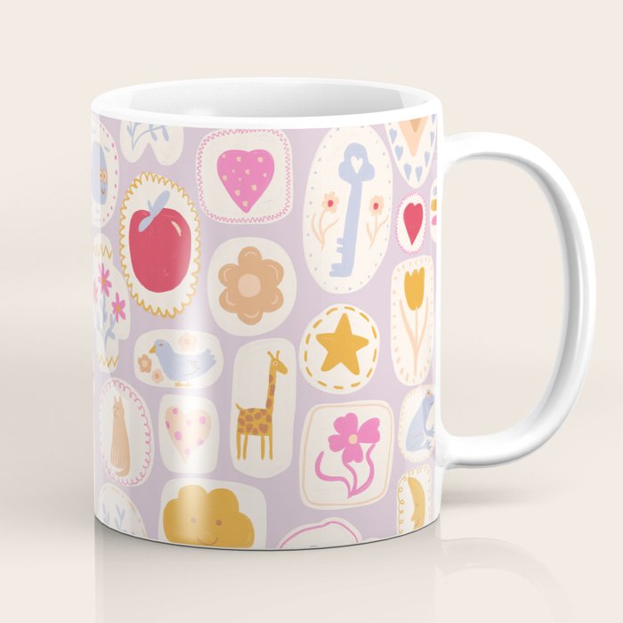 Little treasures, fun hand drawn pattern Coffee Mug Gallery Image 1