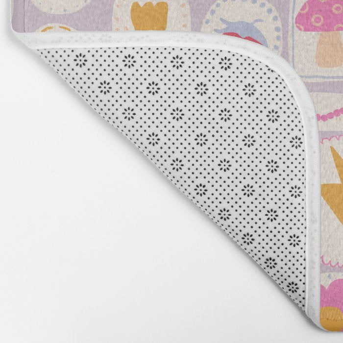 Little treasures, fun hand drawn pattern Bath Mat Gallery Image 2