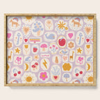 Little treasures, fun hand drawn pattern Serving Tray Gallery Image 1