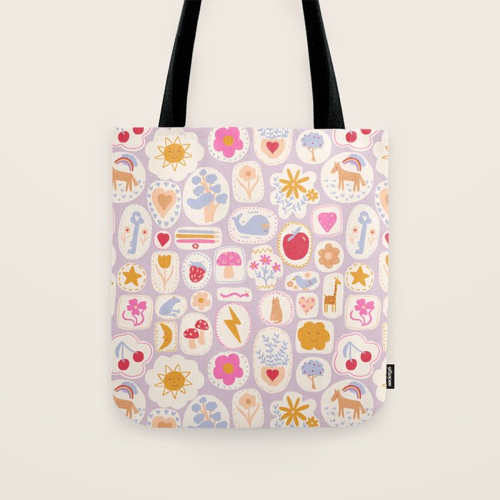 Little treasures, fun hand drawn pattern Tote Bag Gallery Image 1