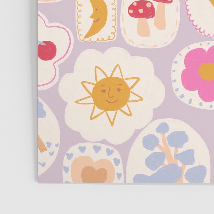 Little treasures, fun hand drawn pattern Poster Gallery Image 3