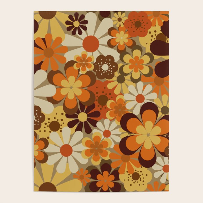 70's Floral Prints, Retro Art Poster Gallery Image 1