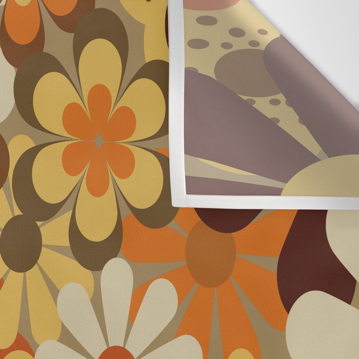 70's Floral Prints, Retro Art Wall Tapestry Gallery Image 3