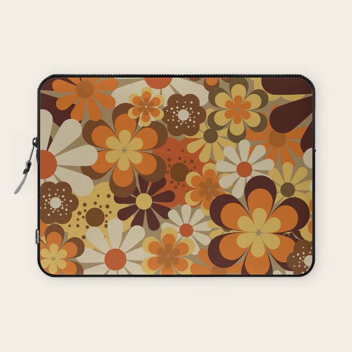 70's Floral Prints, Retro Art Laptop Sleeve Gallery Image 1