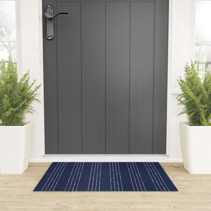 Lines #5 (Navy) Welcome Mat Gallery Image 3